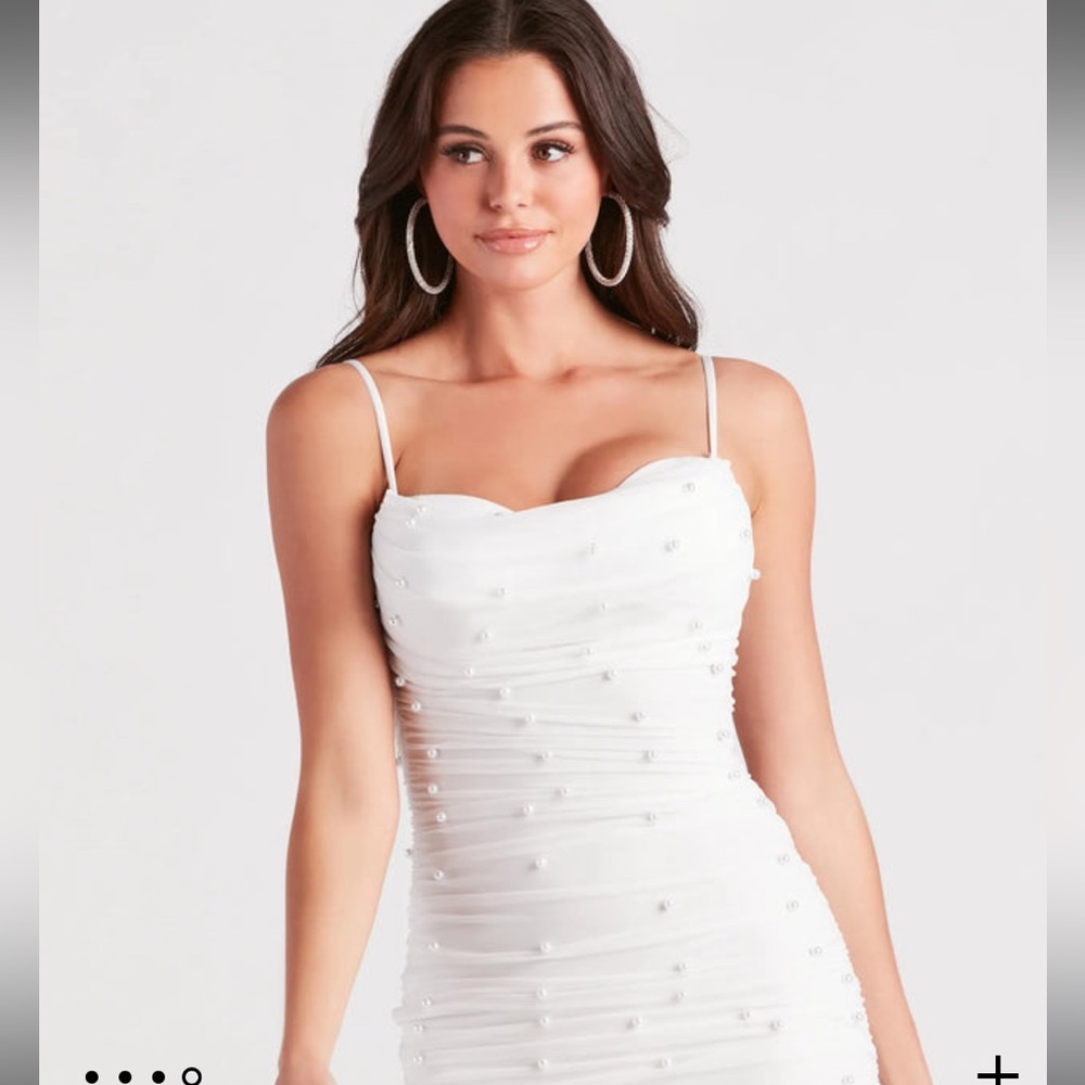 Kristen Faux Pearl Mini Party Dress - Picture 2 of 6